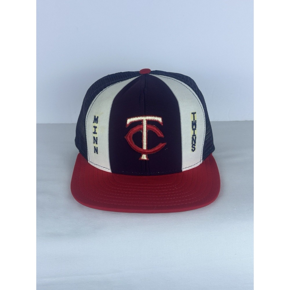 Vintage 80's Minnesota Twins AJD Lucky Stripes SnapBack Trucker Hat NWOT
